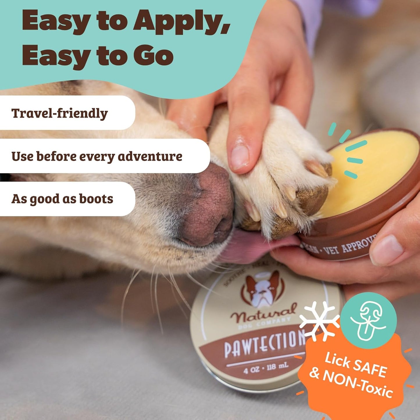 Pawtection Balm for Dogs, Dog Paw Protector, Moisturizing Dog Paw Balm for Dry, Cracked Pad, Protects Paw from Extreme Weather, Paw Lotion for Allergies & Itching (0.15 Oz Stick)